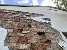 An example of the damage external walls